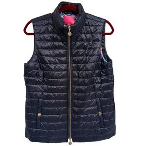 Lilly‎ Pulitzer Elyn Puffer Vest With a Twist Navy Blue Size M